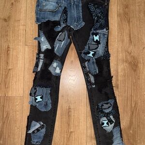 Custom Distressed Patchwork Denim